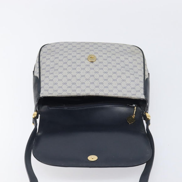 GUCCI Micro GG Supreme Shoulder Bag PVC Navy Gold 001 101 4425 Auth BA15271