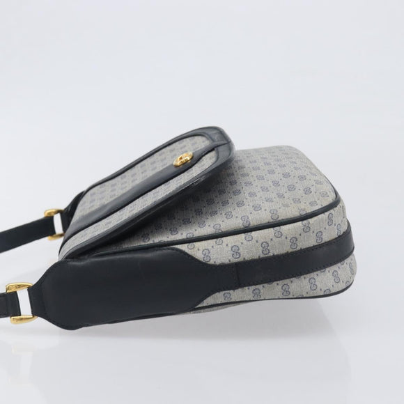 GUCCI Micro GG Supreme Shoulder Bag PVC Navy Gold 001 101 4425 Auth BA15271