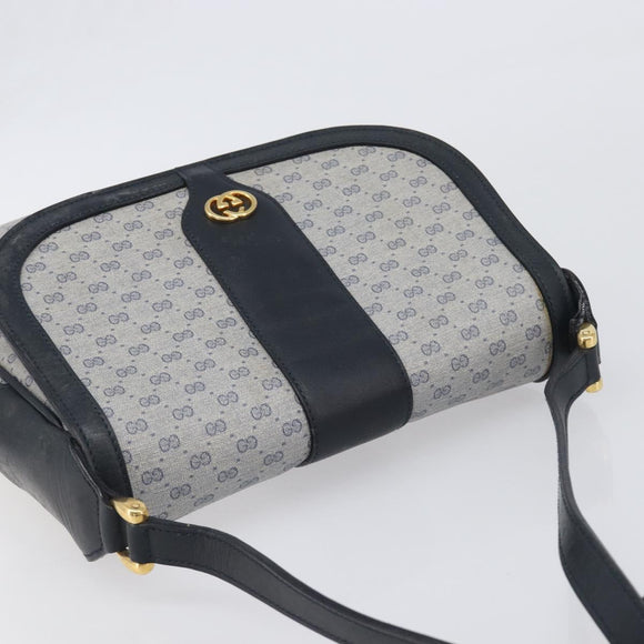 GUCCI Micro GG Supreme Shoulder Bag PVC Navy Gold 001 101 4425 Auth BA15271