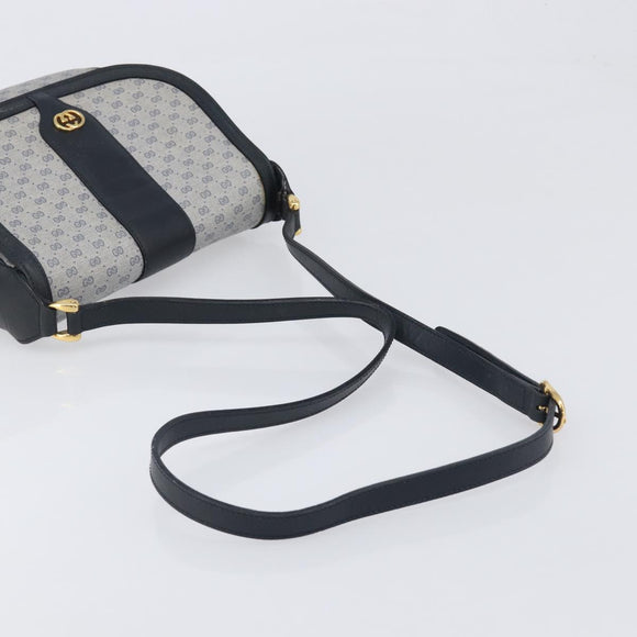 GUCCI Micro GG Supreme Shoulder Bag PVC Navy Gold 001 101 4425 Auth BA15271