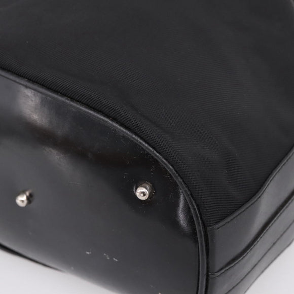 GUCCI Bamboo Hand Bag Nylon Black Silver 001 3754 1657 Auth BA15272