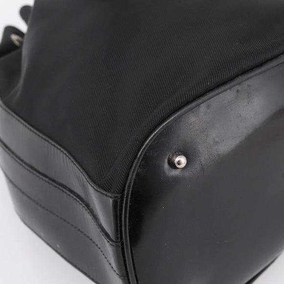 GUCCI Bamboo Hand Bag Nylon Black Silver 001 3754 1657 Auth BA15272