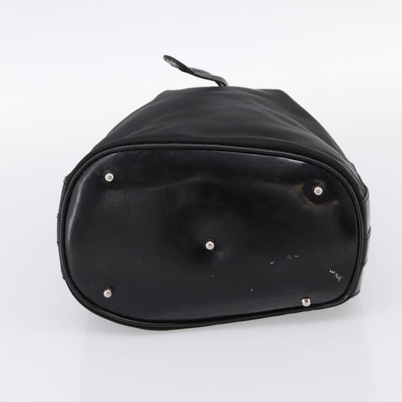 GUCCI Bamboo Hand Bag Nylon Black Silver 001 3754 1657 Auth BA15272