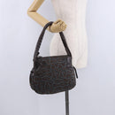 Salvatore Ferragamo Hand Bag Canvas Gray Silver Auth BA15274-24