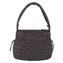Salvatore Ferragamo Hand Bag Canvas Gray Silver Auth BA15274-2