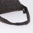 Salvatore Ferragamo Hand Bag Canvas Gray Silver Auth BA15274-7