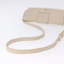 SAINT LAURENT Shoulder Bag Leather White Gold Auth BA15275-10