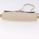 SAINT LAURENT Shoulder Bag Leather White Gold Auth BA15275-8