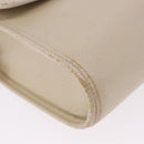 SAINT LAURENT Shoulder Bag Leather White Gold Auth BA15275-11
