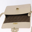 SAINT LAURENT Shoulder Bag Leather White Gold Auth BA15275-19