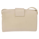SAINT LAURENT Shoulder Bag Leather White Gold Auth BA15275-2