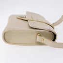SAINT LAURENT Shoulder Bag Leather White Gold Auth BA15275-5