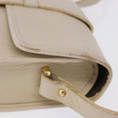 SAINT LAURENT Shoulder Bag Leather White Gold Auth BA15275-6