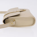 SAINT LAURENT Shoulder Bag Leather White Gold Auth BA15275-7