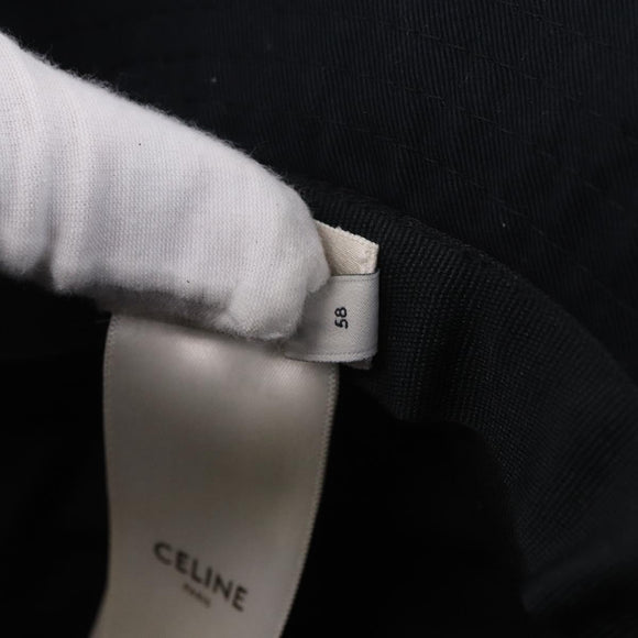 CELINE Bucket Hat Cotton M Black Auth BA15276M