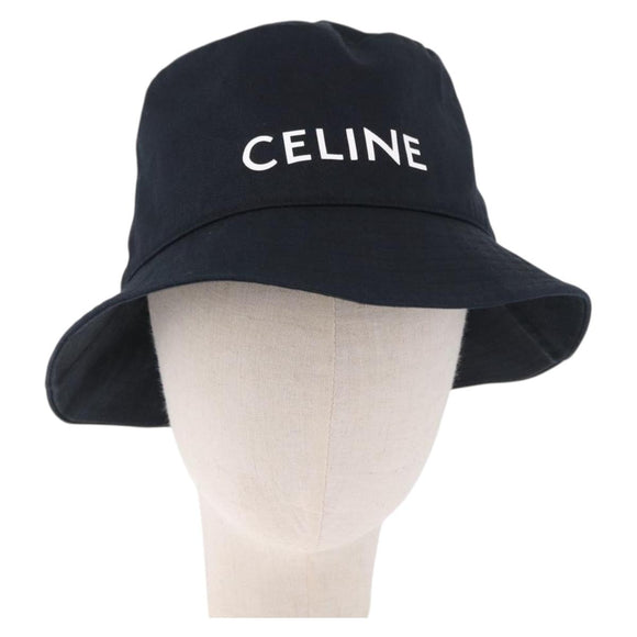 CELINE Bucket Hat Cotton M Black Auth BA15276M