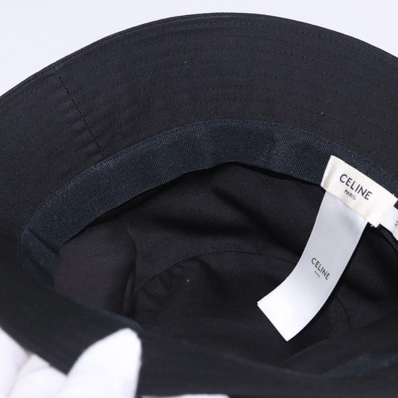 CELINE Bucket Hat Cotton M Black Auth BA15277M