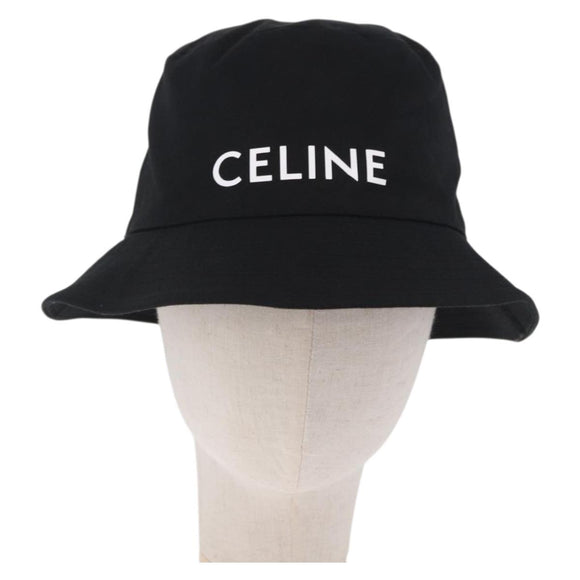 CELINE Bucket Hat Cotton M Black Auth BA15277M