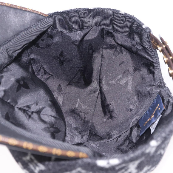 LOUIS VUITTON Monogram Carry on Hat Wool M Black M76712 LV Auth BA15278M