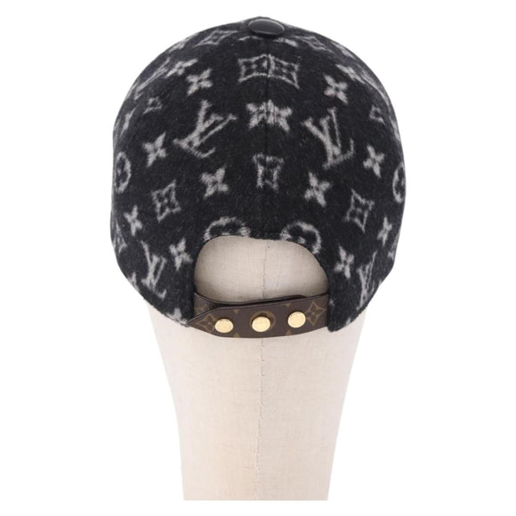 LOUIS VUITTON Monogram Carry on Hat Wool M Black M76712 LV Auth BA15278M