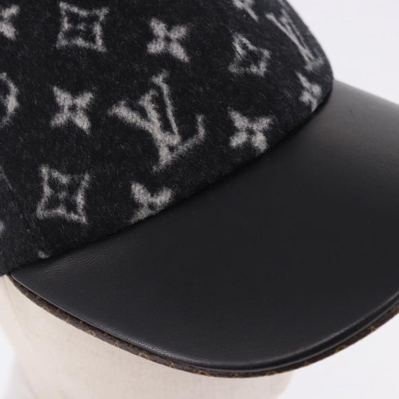 LOUIS VUITTON Monogram Carry on Hat Wool M Black M76712 LV Auth BA15278M