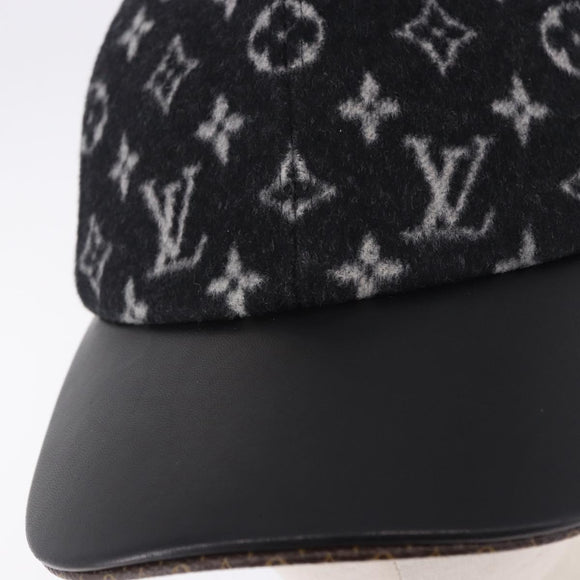 LOUIS VUITTON Monogram Carry on Hat Wool M Black M76712 LV Auth BA15278M