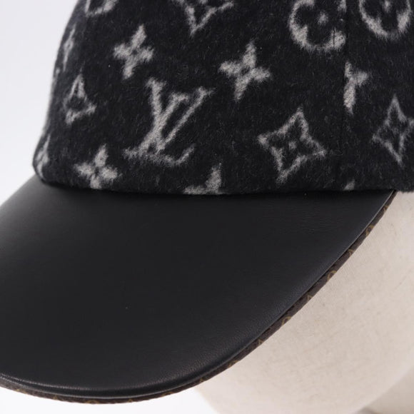 LOUIS VUITTON Monogram Carry on Hat Wool M Black M76712 LV Auth BA15278M