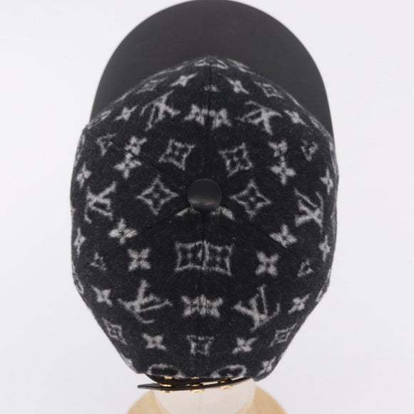 LOUIS VUITTON Monogram Carry on Hat Wool M Black M76712 LV Auth BA15278M