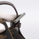 FENDI Zucca Canvas Mamma Baguette Shoulder Bag Brown Silver Auth BA15280V-9