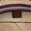 FENDI Zucca Canvas Mamma Baguette Shoulder Bag Brown Silver Auth BA15280V-17