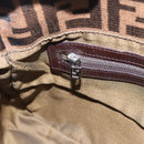 FENDI Zucca Canvas Mamma Baguette Shoulder Bag Brown Silver Auth BA15280V-20