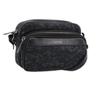 VERSACE Jacquard Shoulder Bag Canvas Black Silver Auth BA15281V-1