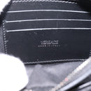 VERSACE Jacquard Shoulder Bag Canvas Black Silver Auth BA15281V-17