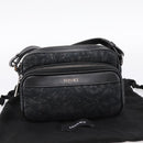 VERSACE Jacquard Shoulder Bag Canvas Black Silver Auth BA15281V-12
