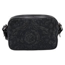 VERSACE Jacquard Shoulder Bag Canvas Black Silver Auth BA15281V-2