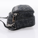 VERSACE Jacquard Shoulder Bag Canvas Black Silver Auth BA15281V-3