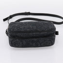 VERSACE Jacquard Shoulder Bag Canvas Black Silver Auth BA15281V-5