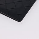 BOTTEGA VENETA INTRECCIATO Card Case Leather Navy Silver Auth BA15282-15