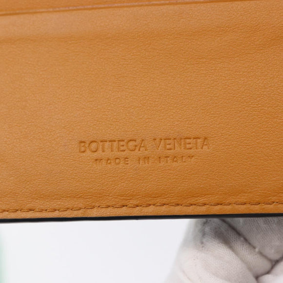 BOTTEGA VENETA INTRECCIATO Card Case Leather Navy Silver Auth BA15282