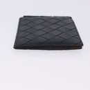 BOTTEGA VENETA INTRECCIATO Card Case Leather Navy Silver Auth BA15282-3