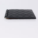 BOTTEGA VENETA INTRECCIATO Card Case Leather Navy Silver Auth BA15282-6