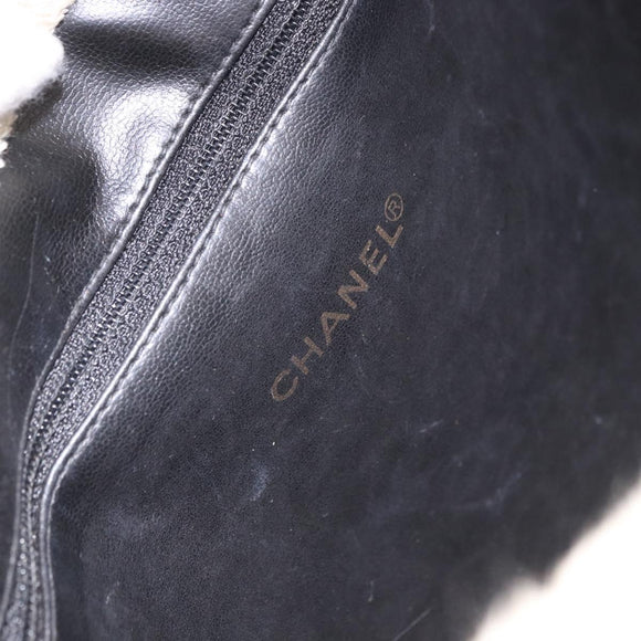 CHANEL COCO Mark Tote Bag Pile White Black CC Auth BA15283