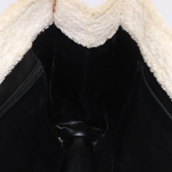 CHANEL COCO Mark Tote Bag Pile White Black CC Auth BA15283