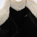 CHANEL COCO Mark Tote Bag Pile White Black CC Auth BA15283-18