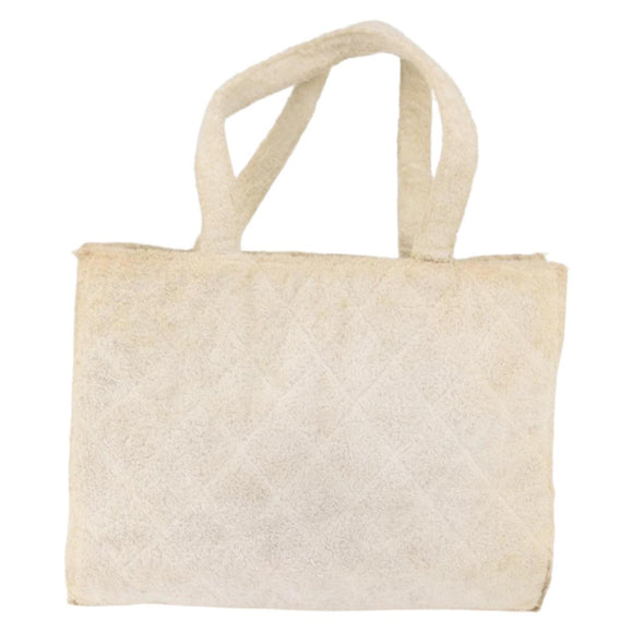 CHANEL COCO Mark Tote Bag Pile White Black CC Auth BA15283