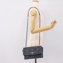 Salvatore Ferragamo Denim Vala Ribbon Chain Shoulder Bag Blue Auth BA15284V-22