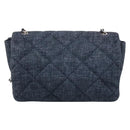 Salvatore Ferragamo Denim Vala Ribbon Chain Shoulder Bag Blue Auth BA15284V-3
