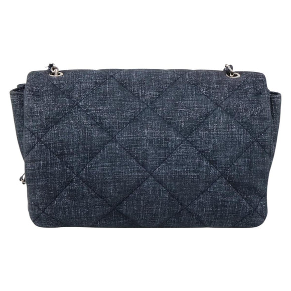 Salvatore Ferragamo Denim Vala Ribbon Chain Shoulder Bag Blue Auth BA15284V