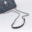 Salvatore Ferragamo Denim Vala Ribbon Chain Shoulder Bag Blue Auth BA15284V-7