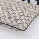 GUCCI GG Supreme Shoulder Bag PVC Leather Navy Silver 201446 Auth BA15286-9